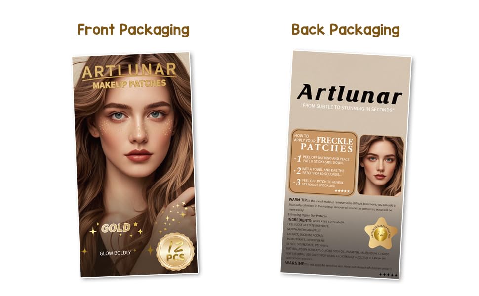 Artlunar label and ingredient panel clear view for product information and safety