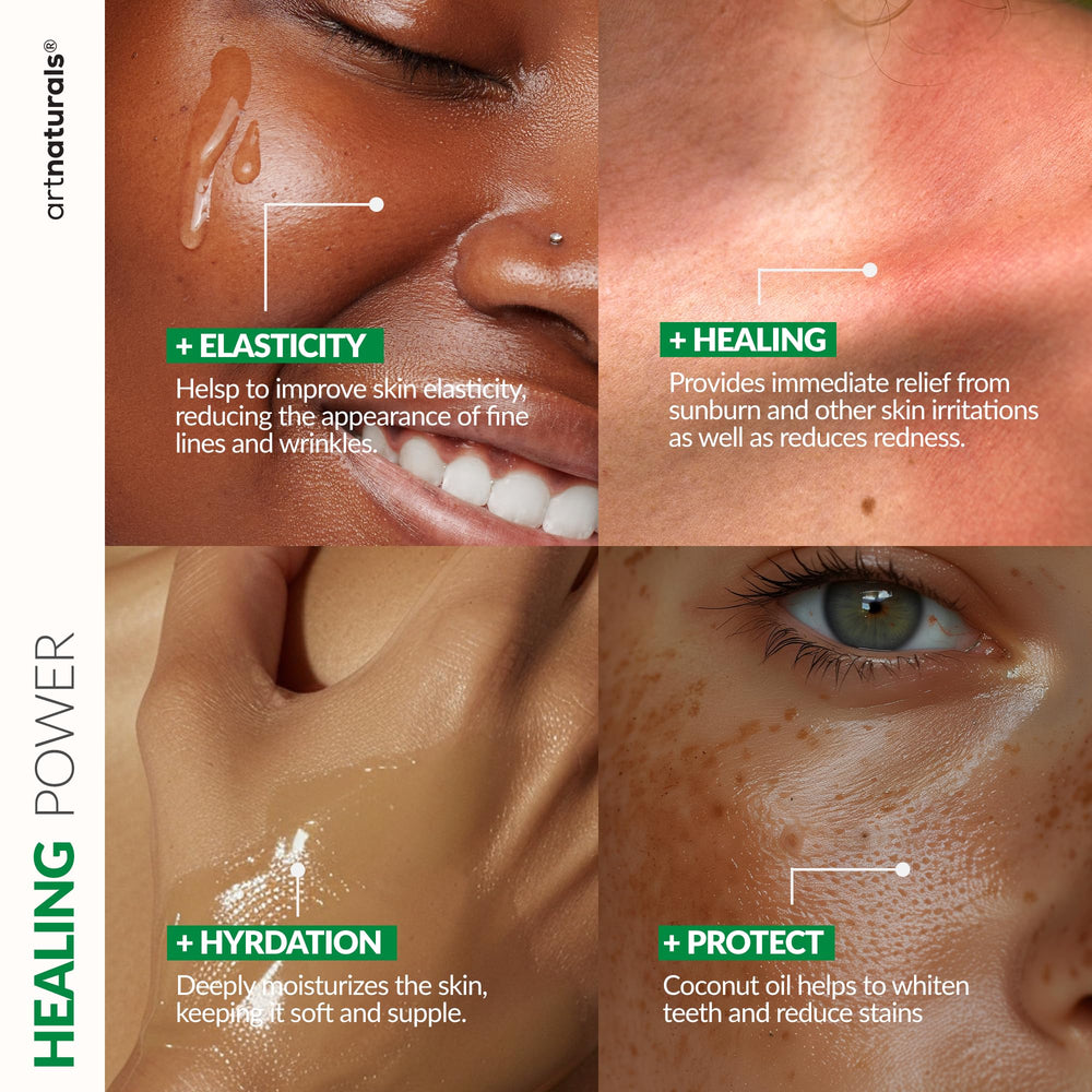 Artnaturals jar open with clear gel texture highlighting fresh, non-greasy feel