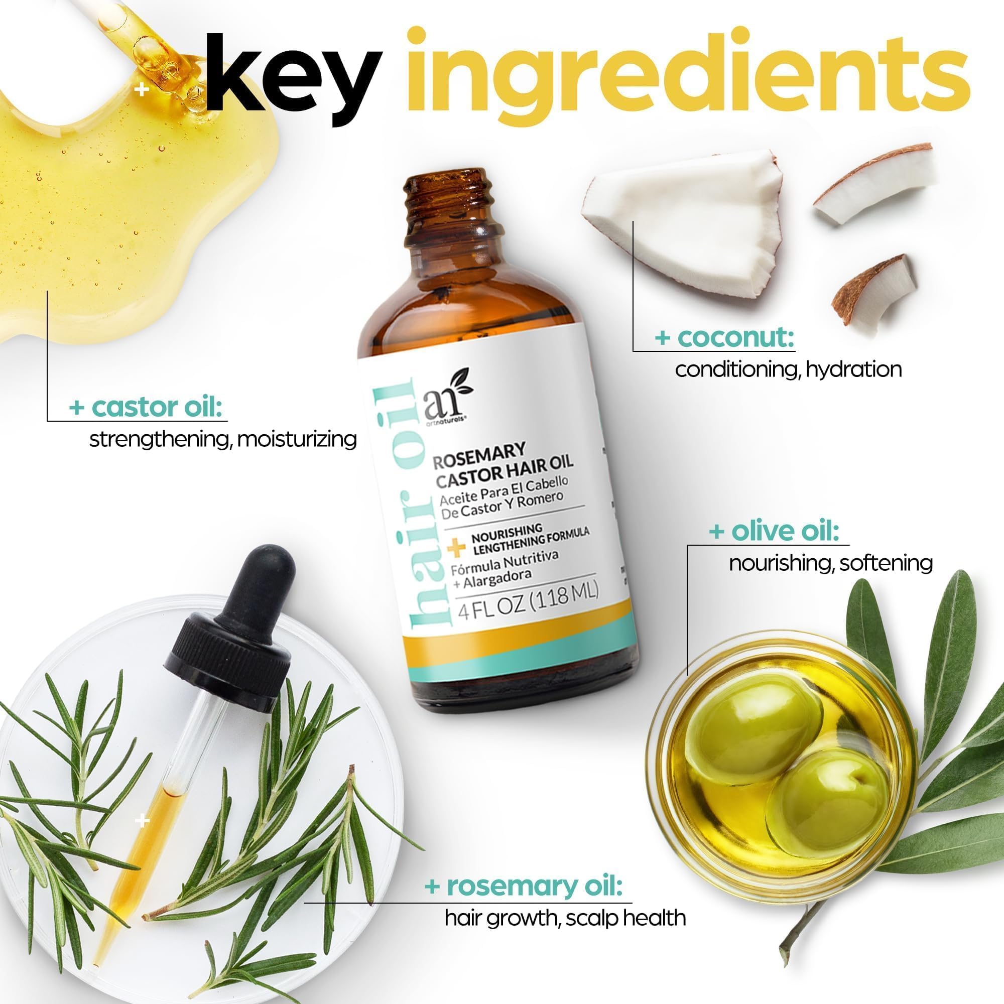 ArtNaturals applying tonic to scalp demonstrating even coverage