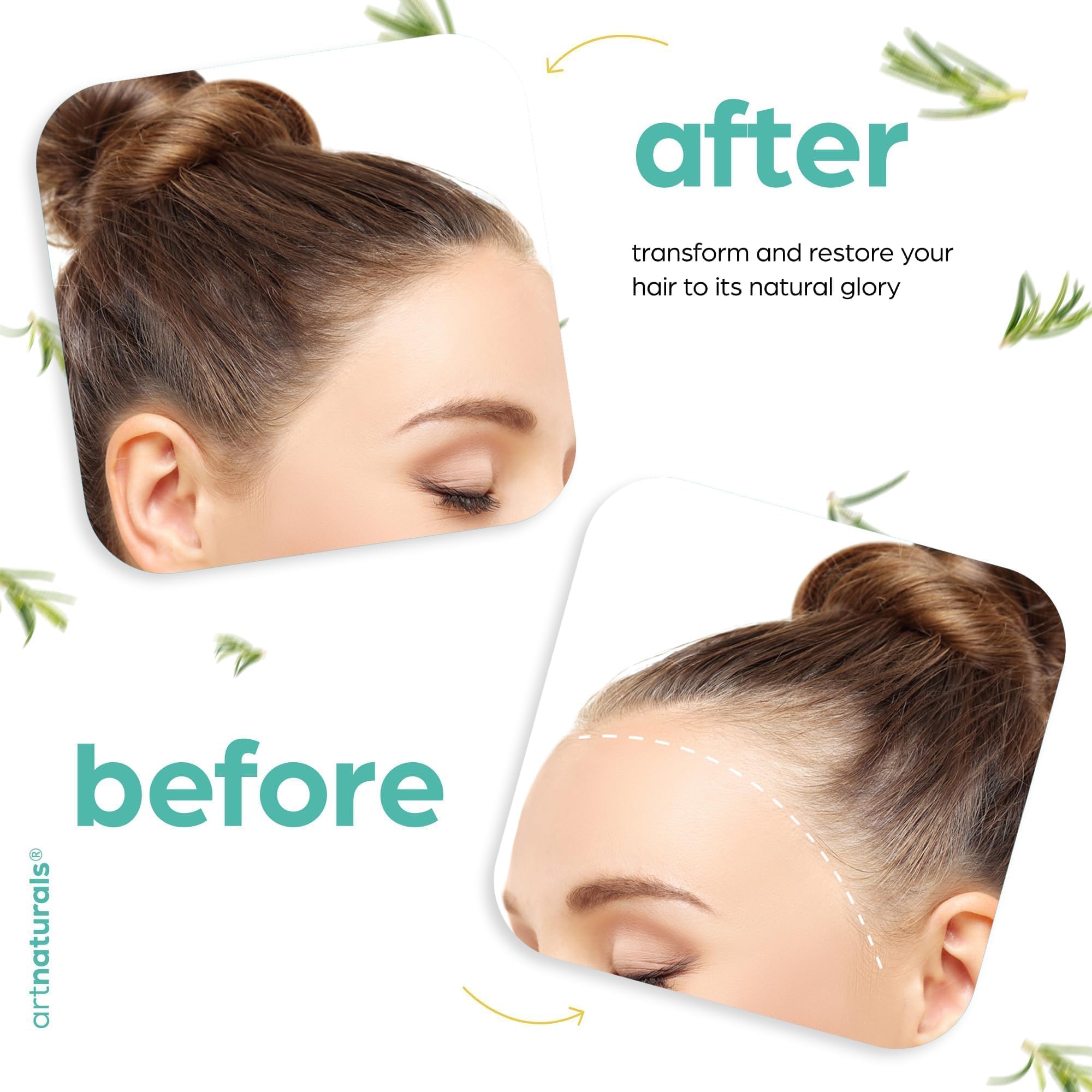 ArtNaturals treated hair ends showing smoother texture and shine
