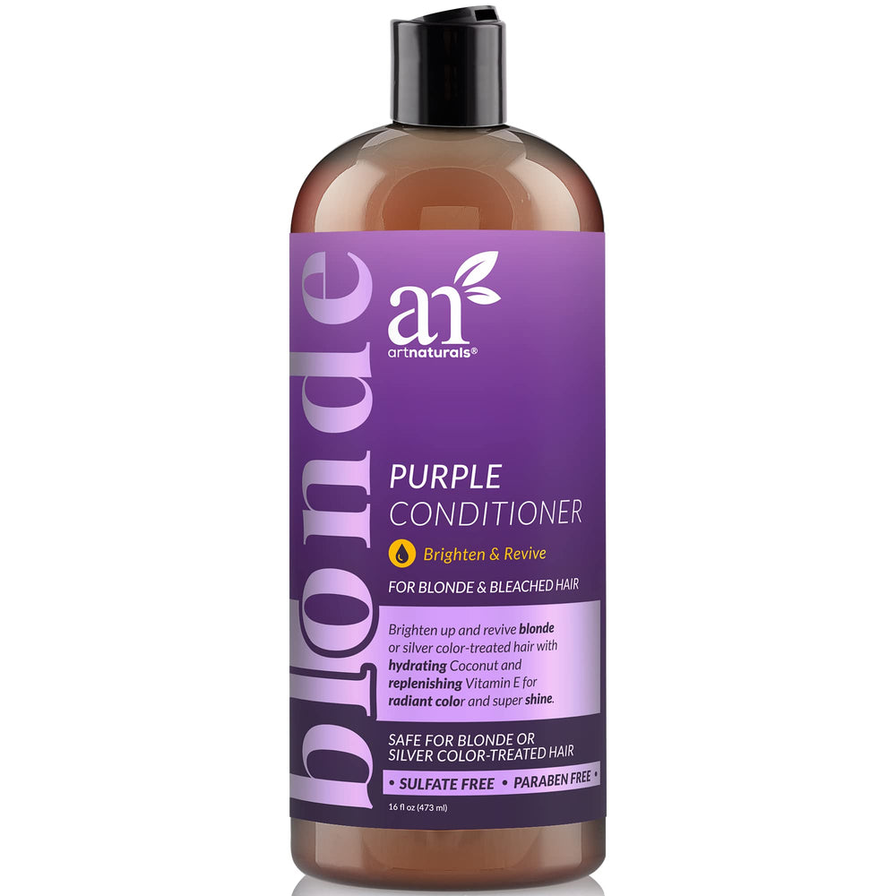 Artnaturals front bottle view showing purple conditioner and benefits