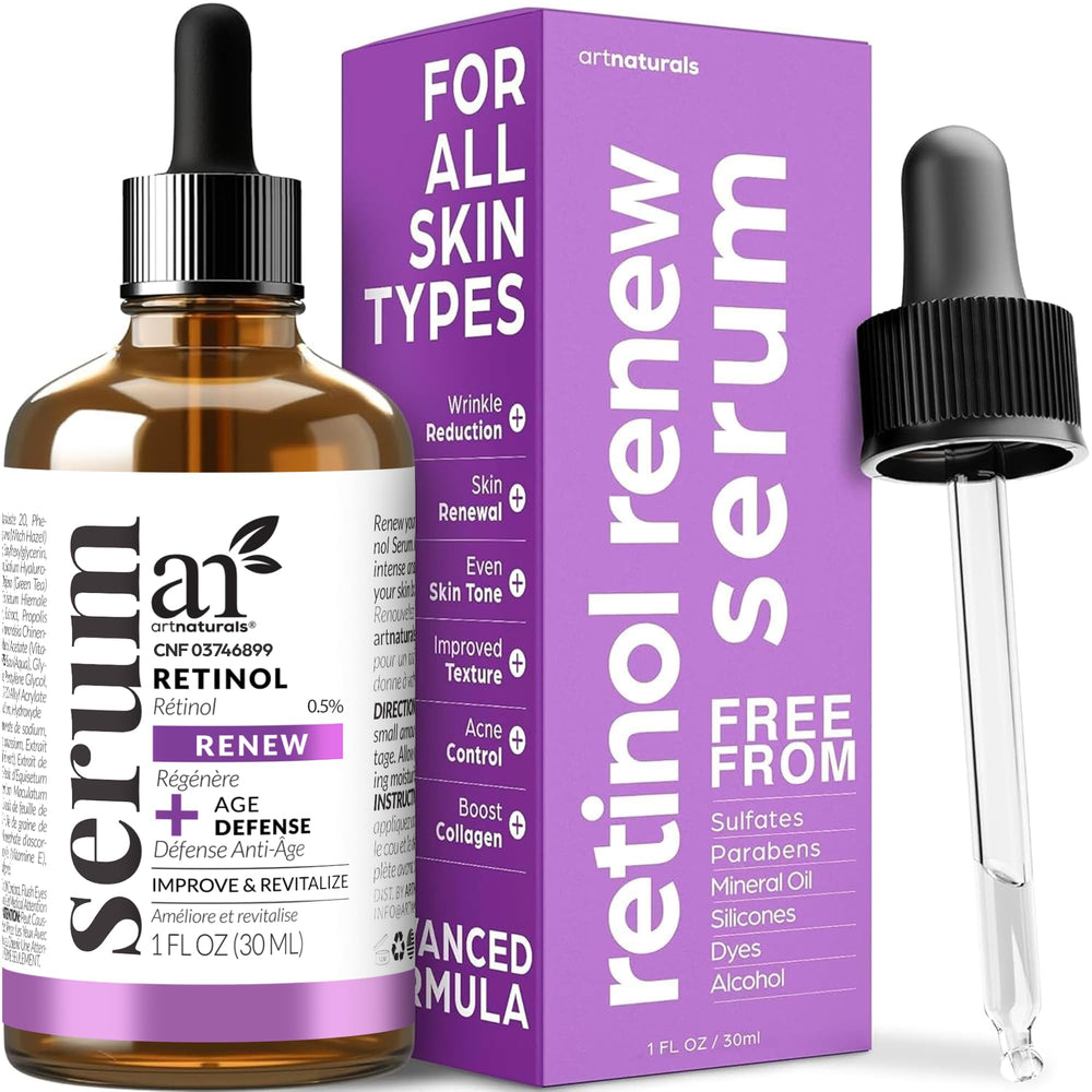 ArtNaturals front bottle showing serum packaging and clear label benefit