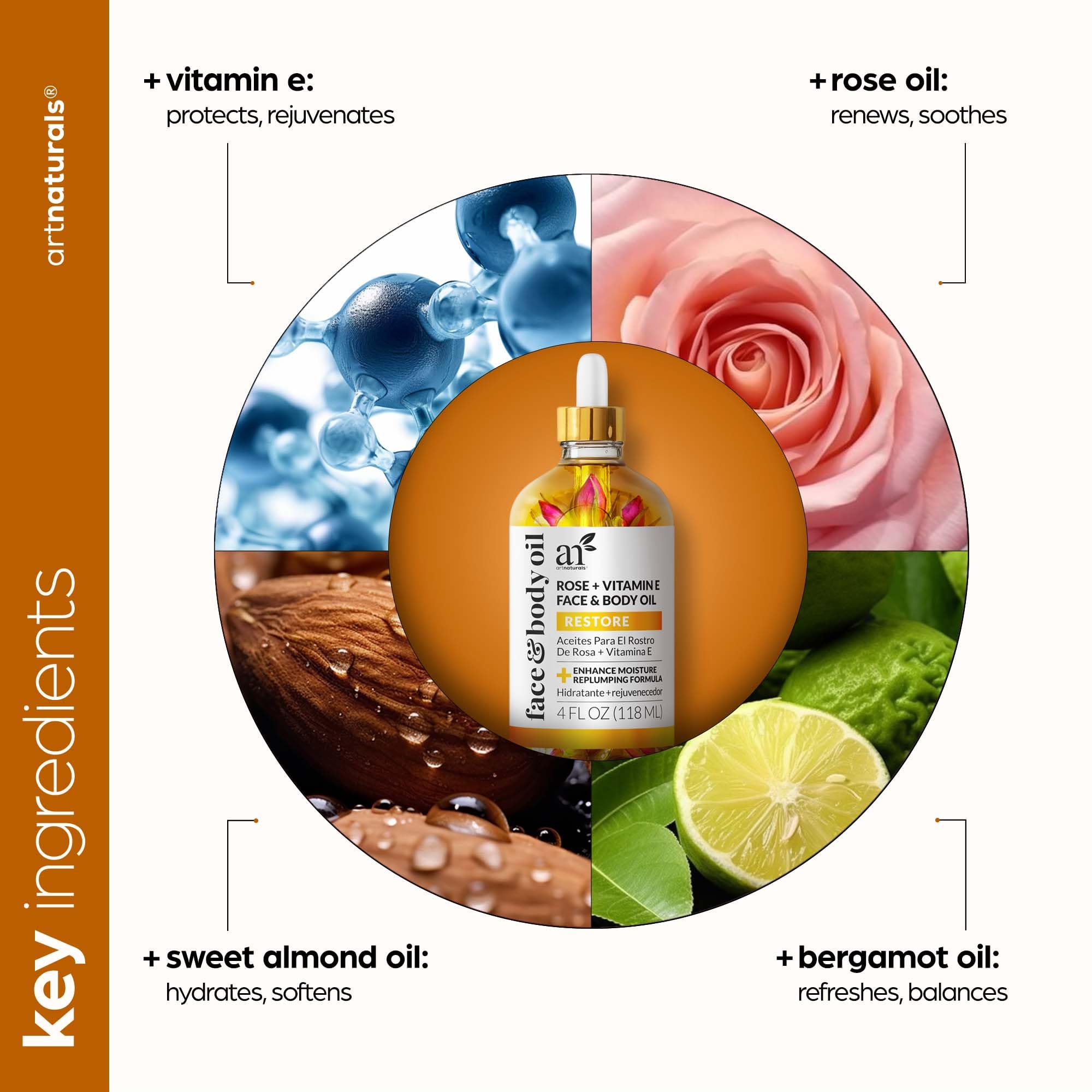 Artnaturals applying oil to cheekbone for dewy skin benefit