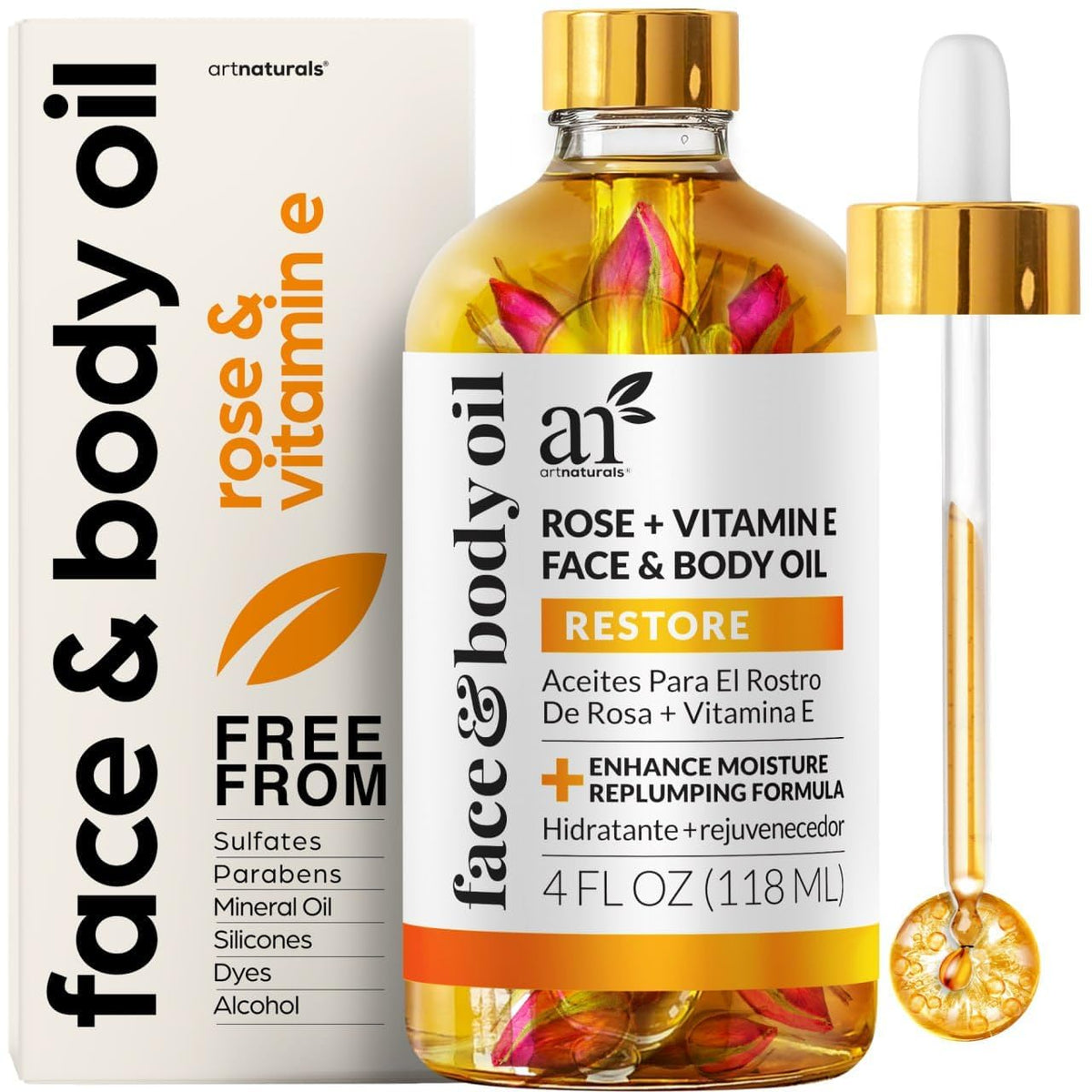 Artnaturals front bottle showing product packaging and clear branding benefit hydration