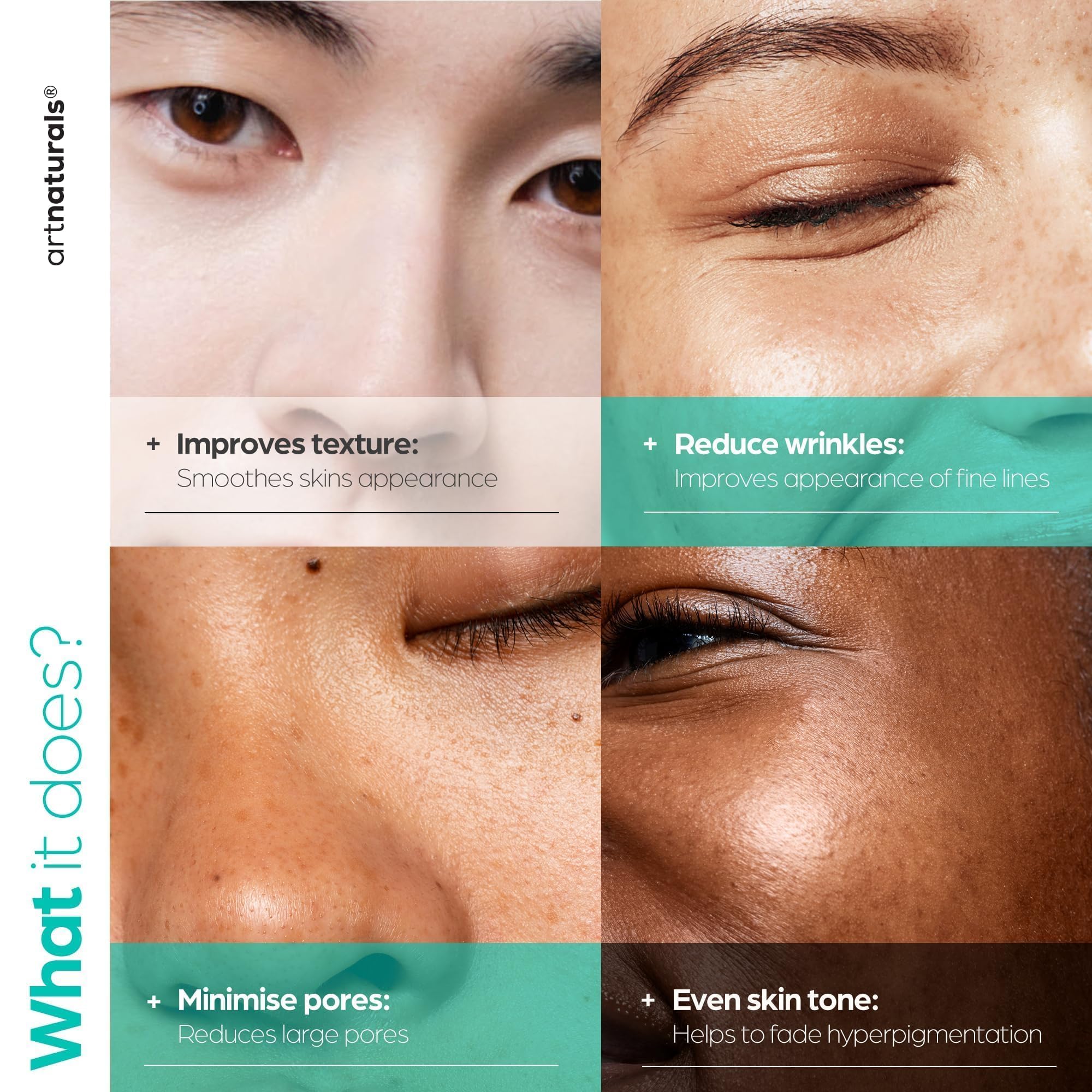 Artnaturals serum applied to hand demonstrating smooth, non-greasy finish