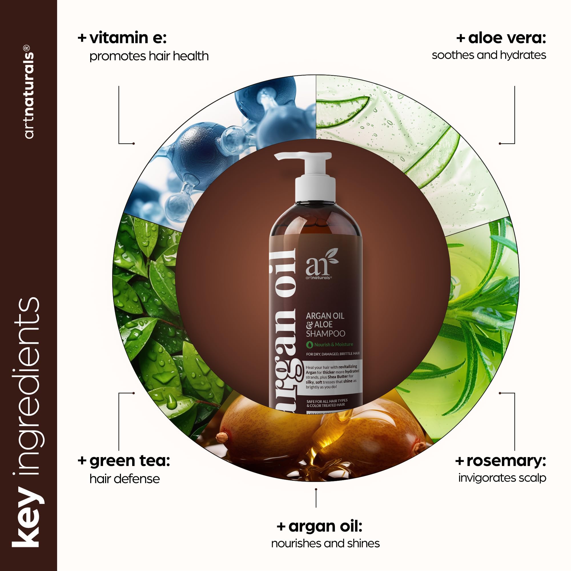 Artnaturals bottle in hand showing 16 fl oz scale for accurate size perception