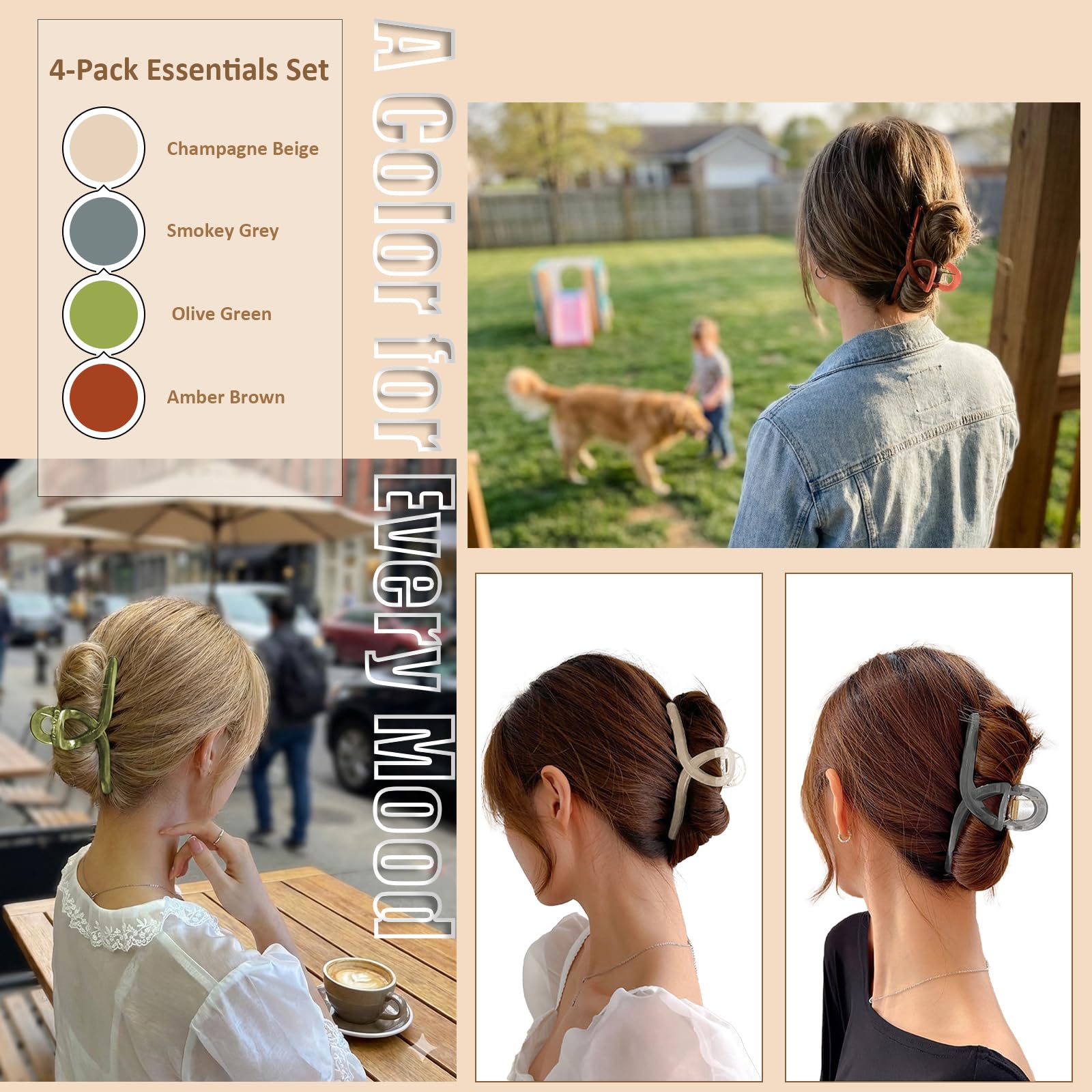 Artocery clip securing a thick updo showing secure hold and everyday styling benefit