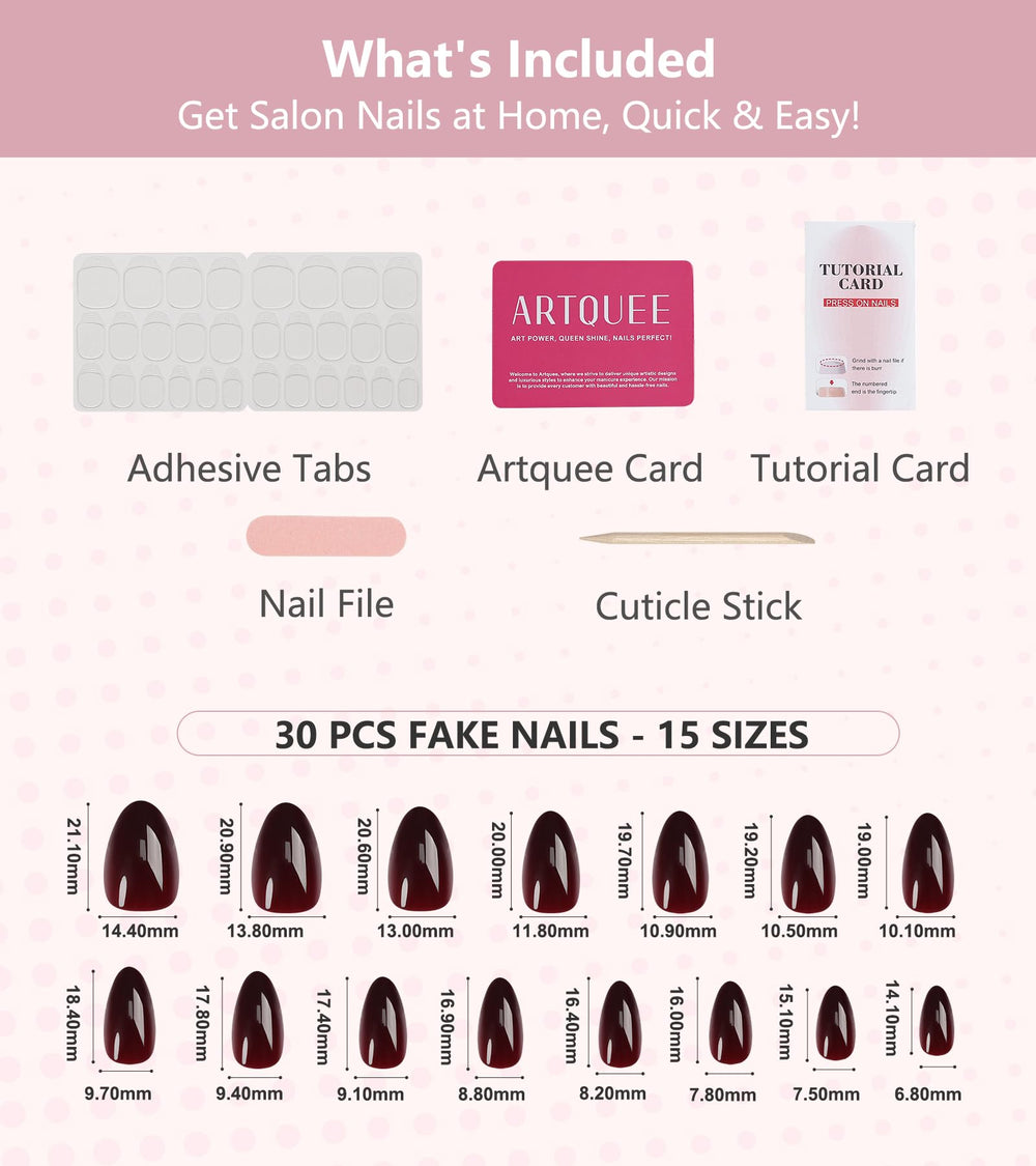 Artquee application kit including adhesive tabs file and cuticle stick for easy use