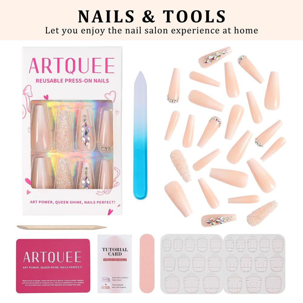 Artquee kit contents with files, stick, adhesive stickers, and instruction card