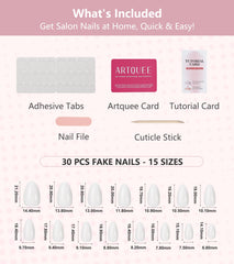 Artquee nails applied on hands demonstrating secure fit and polished look for events