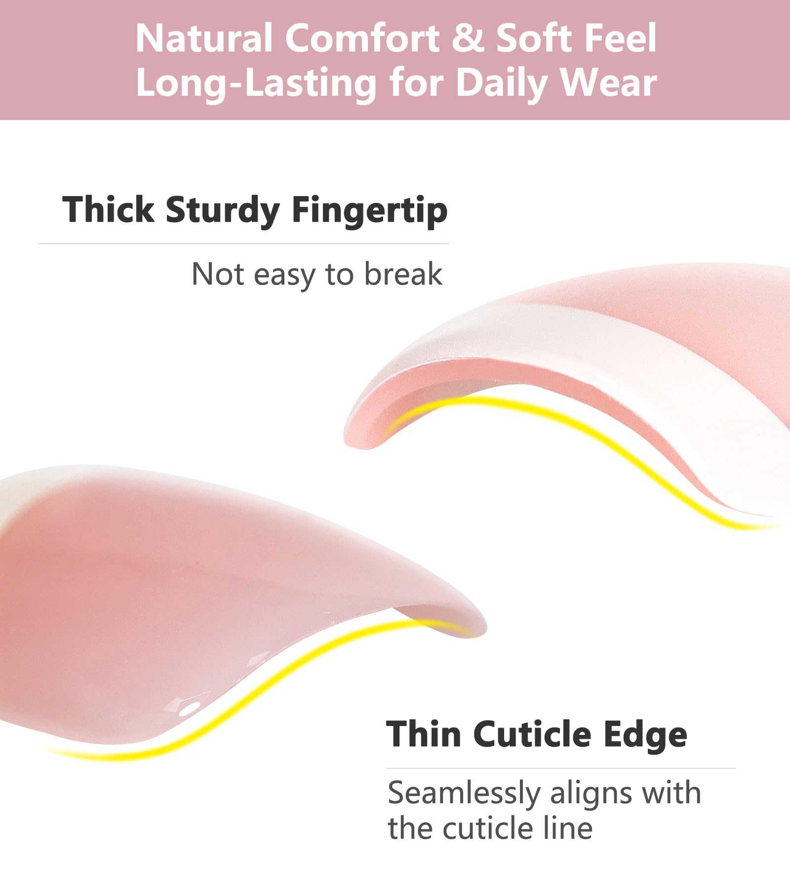 Artquee press-on nails worn on hand showing natural look and durable hold