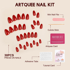 Artquee accessories laid out including adhesive tabs and file for easy application benefit