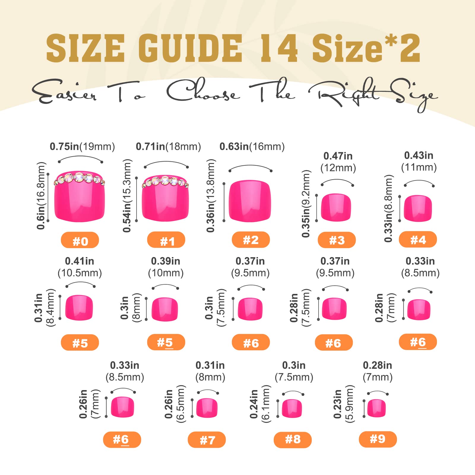 Artquee toenail next to a ruler showing scale and accurate sizing benefit