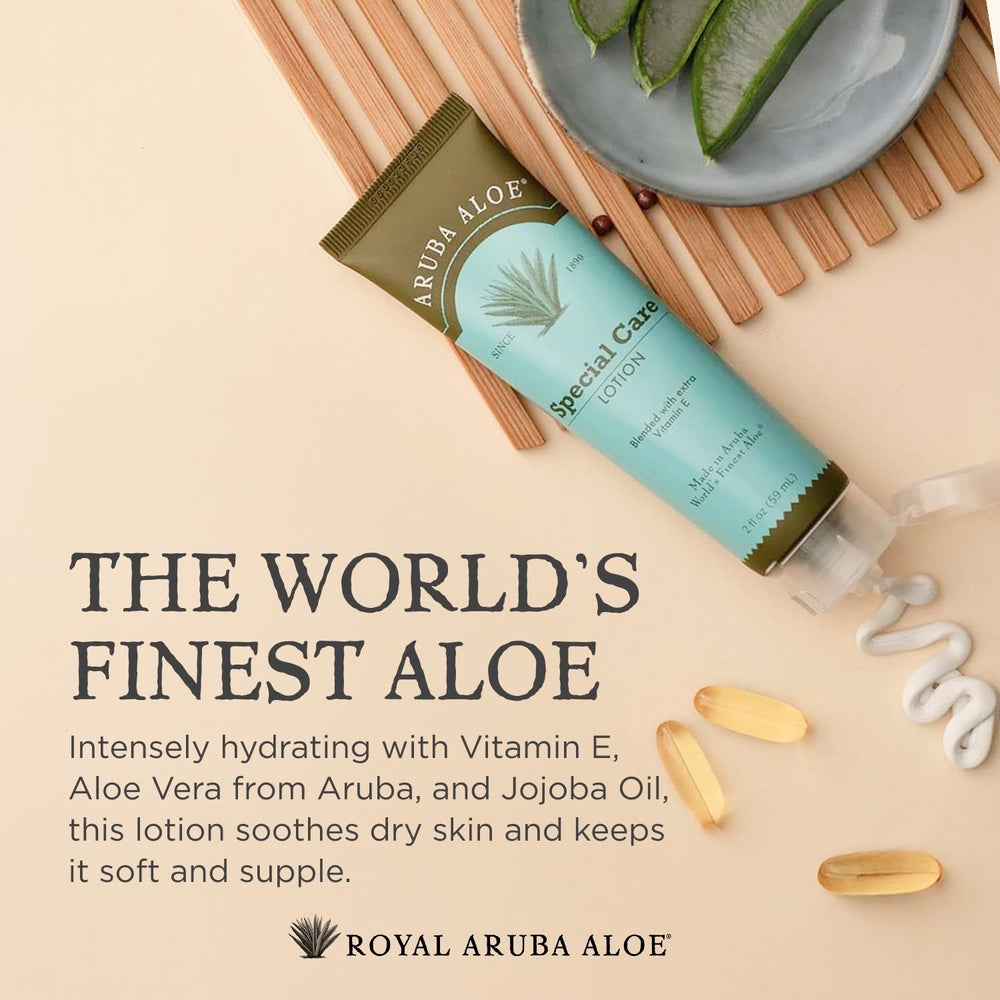 Aruba Aloe lotion texture close-up demonstrating lightweight, quick absorption benefit