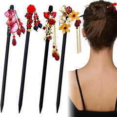 Arvintas front packaging showing four wooden hair chopsticks and decorative beads for gifting
