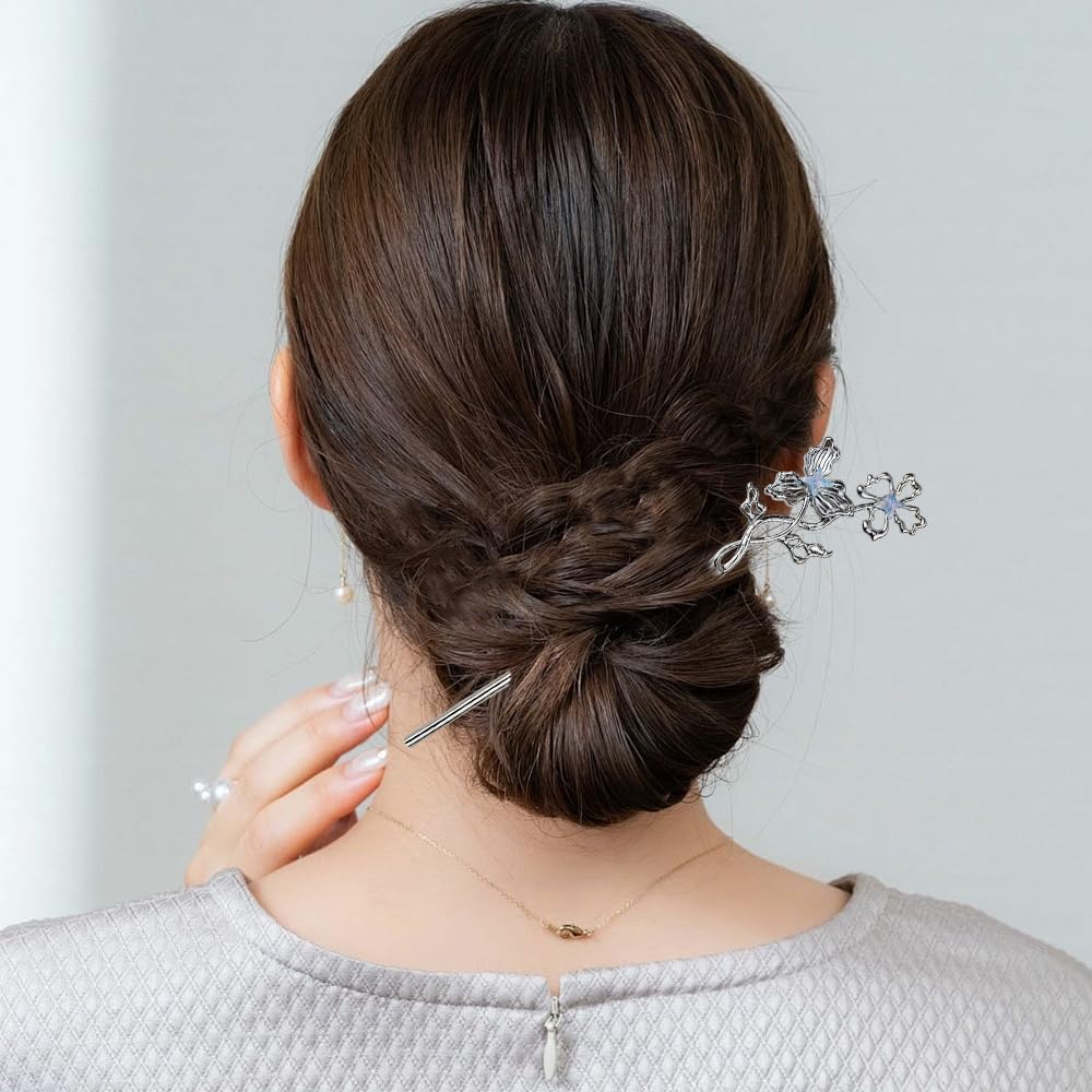 Arvintas in hair bun demonstration showing secure hold and elegant updo stability benefits