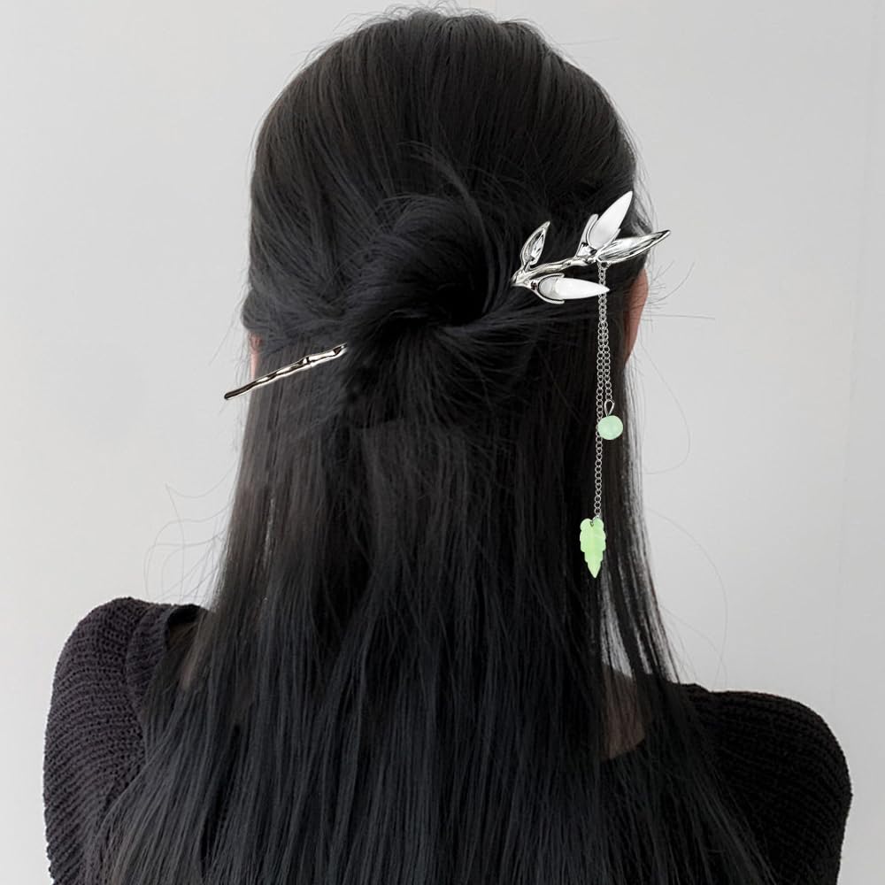Arvintas hair sticks securing a bun demonstrating stable hold and elegant appearance