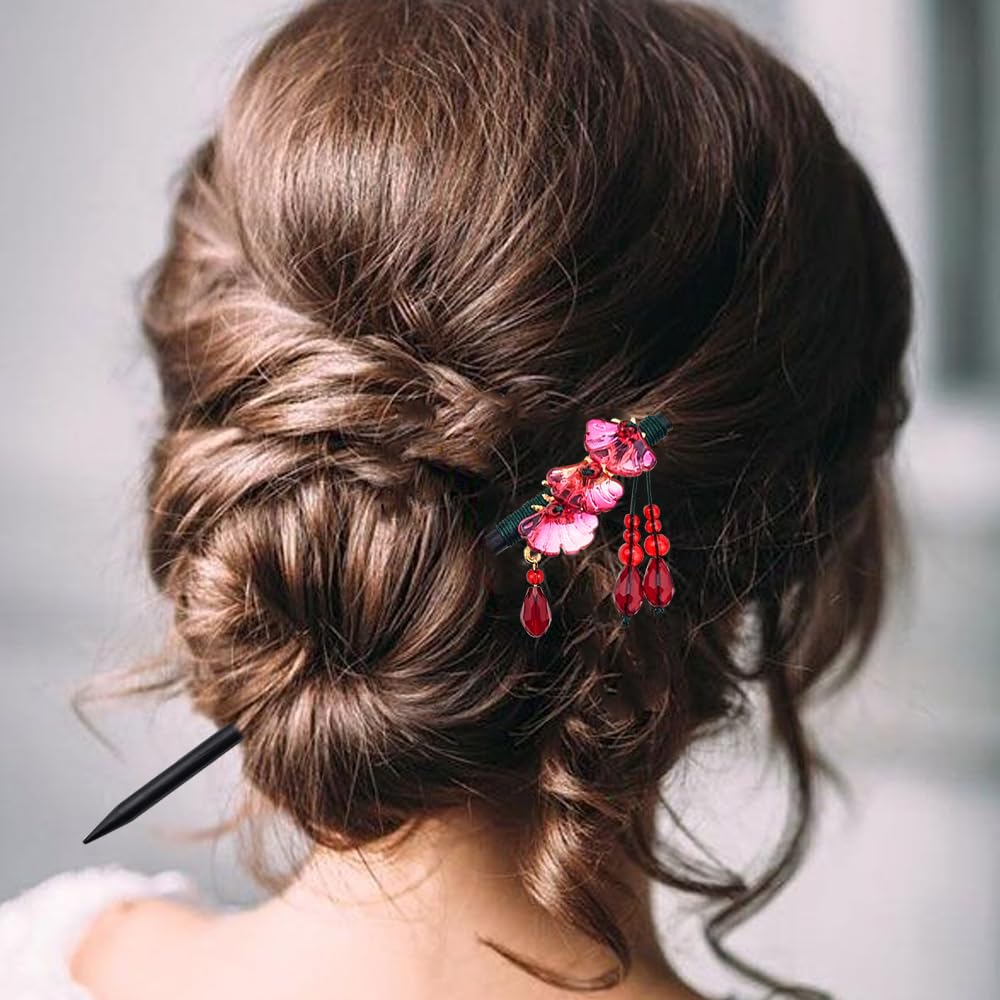Arvintas styled at a wedding showcasing floral sticks adding vintage elegance