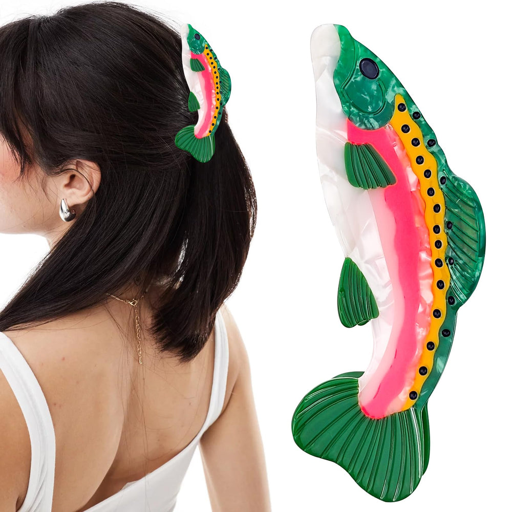 Arvintas salmon claw front view showing glossy finish and fish shape benefit