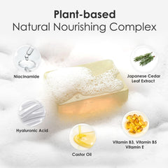 ARWIN soap rich lather foaming on skin, demonstrates effective cleansing