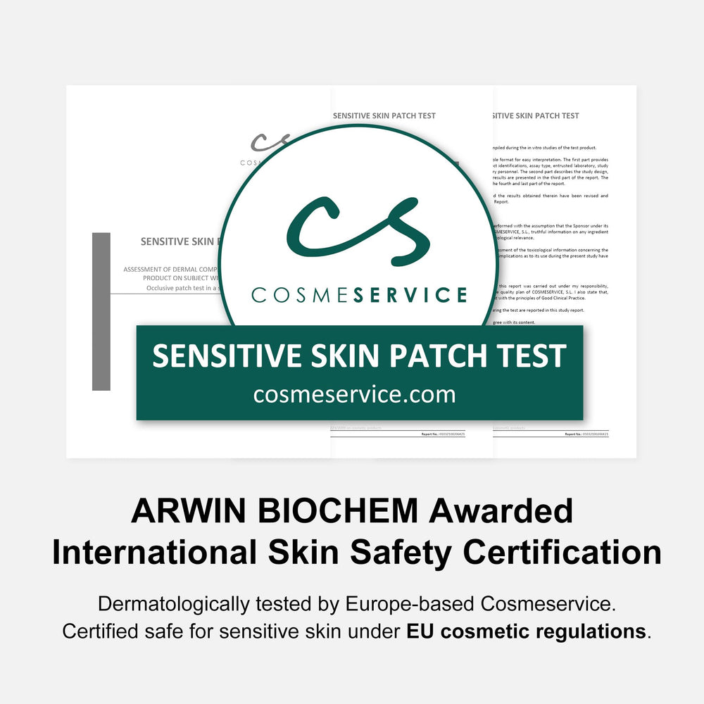 ARWIN soap being used to wash face, supports sensitive-skin suitability
