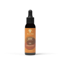 As I Am bottle front view showing label and packaging benefit: nourishing oil