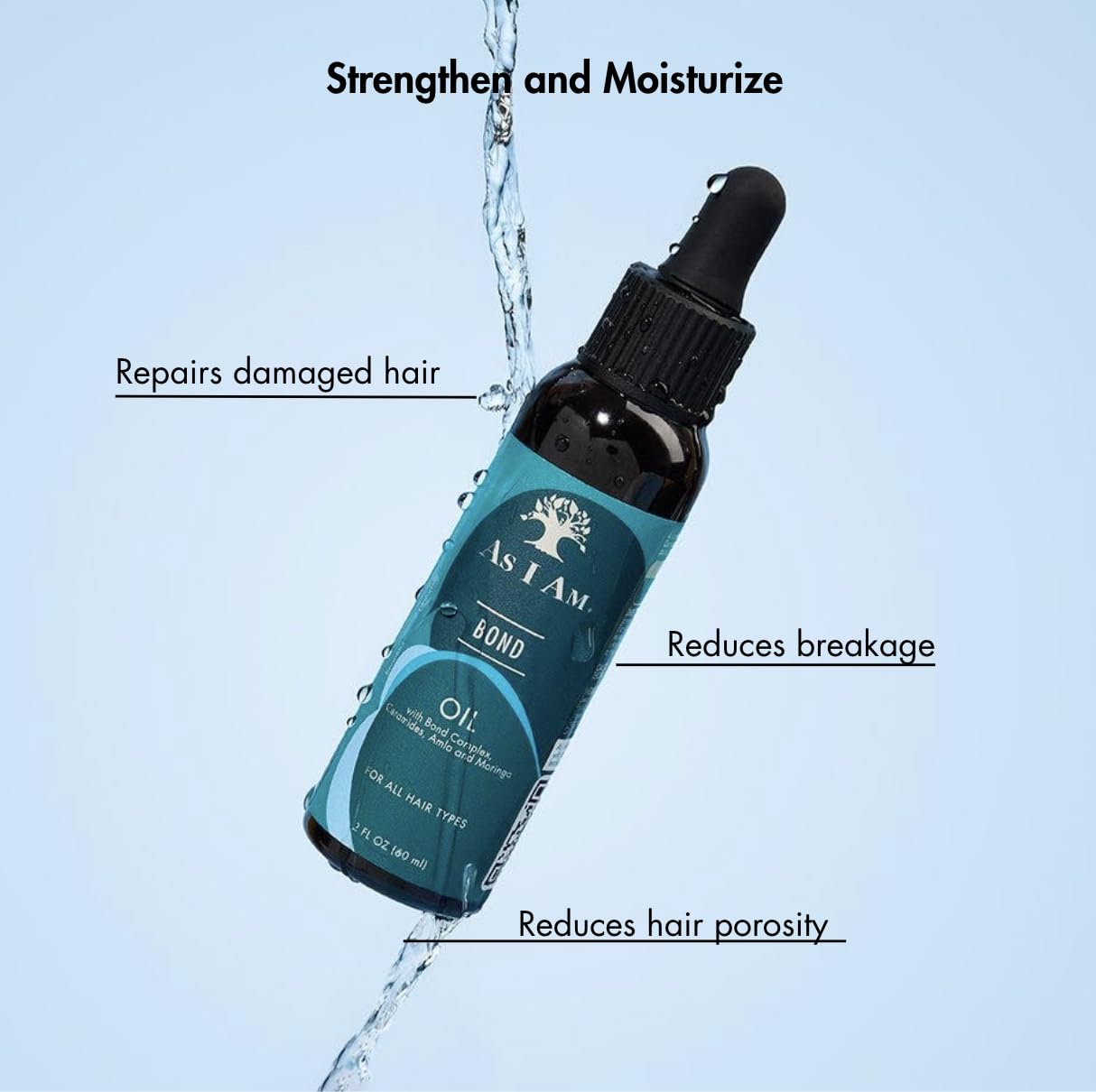 As I Am ingredients label highlighting moringa amla and ceramides benefits