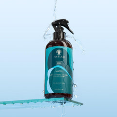 As I Am Bond Water on a bathroom shelf lifestyle scene promoting daily use