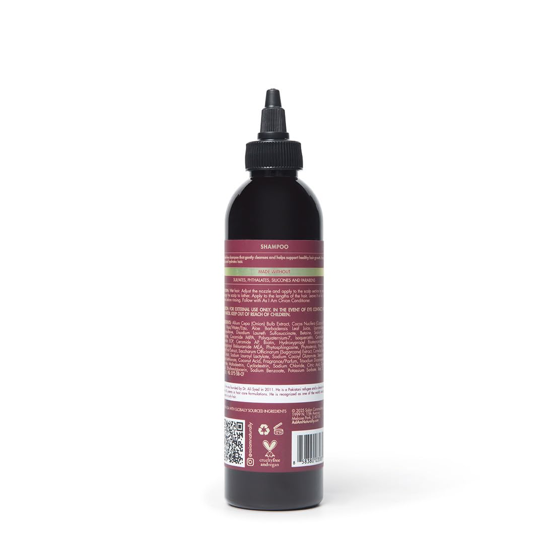 As I Am shampoo on bathroom shelf conveying everyday routine benefit