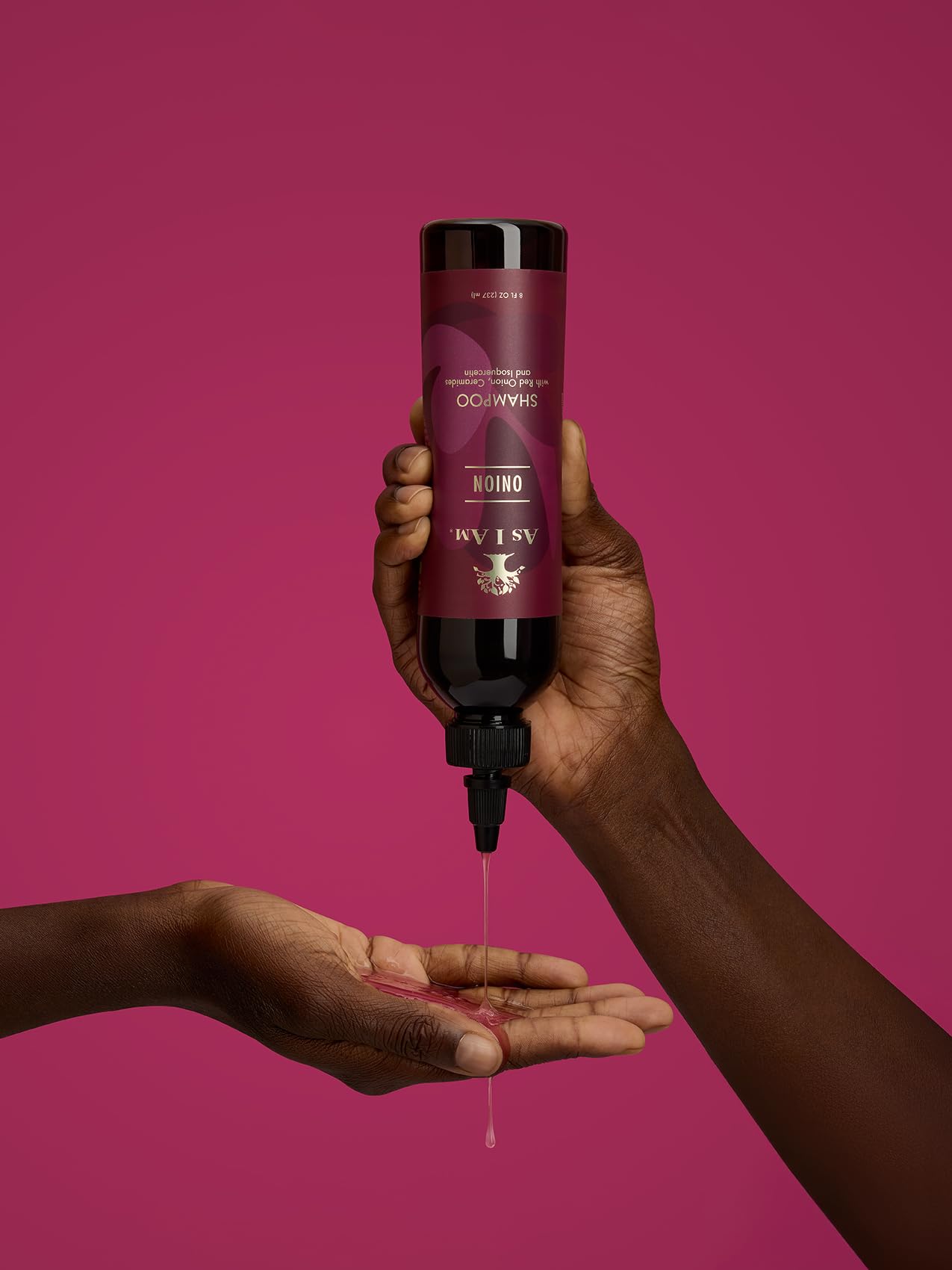 As I Am shampoo foaming on hair demonstrating effective buildup removal benefit