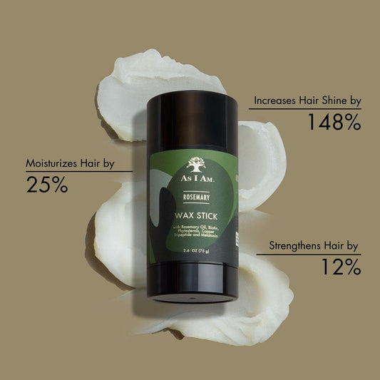 As I Am open top wax stick revealing solid balm for precise styling