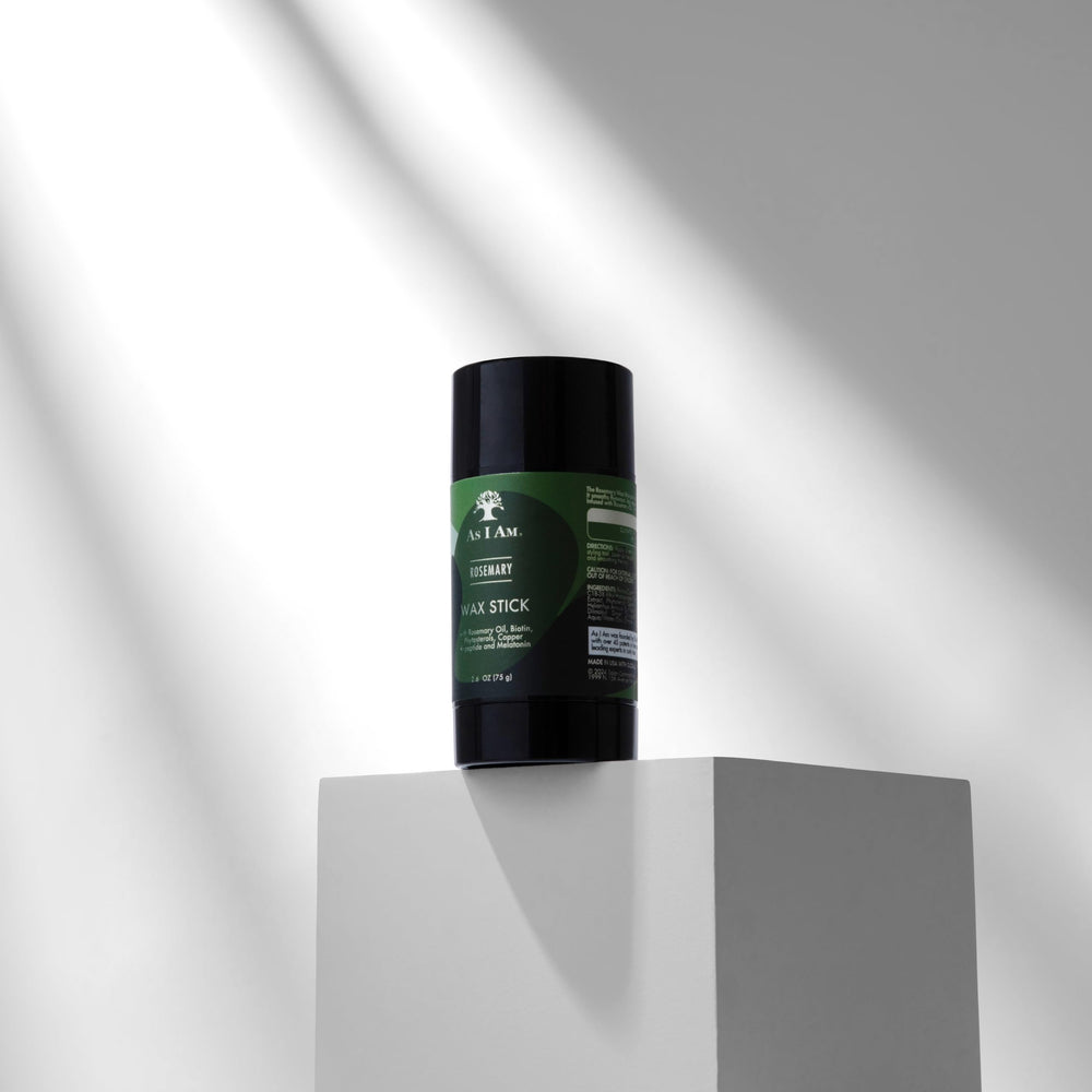 As I Am on hair showing shiny, smooth finish without flaking