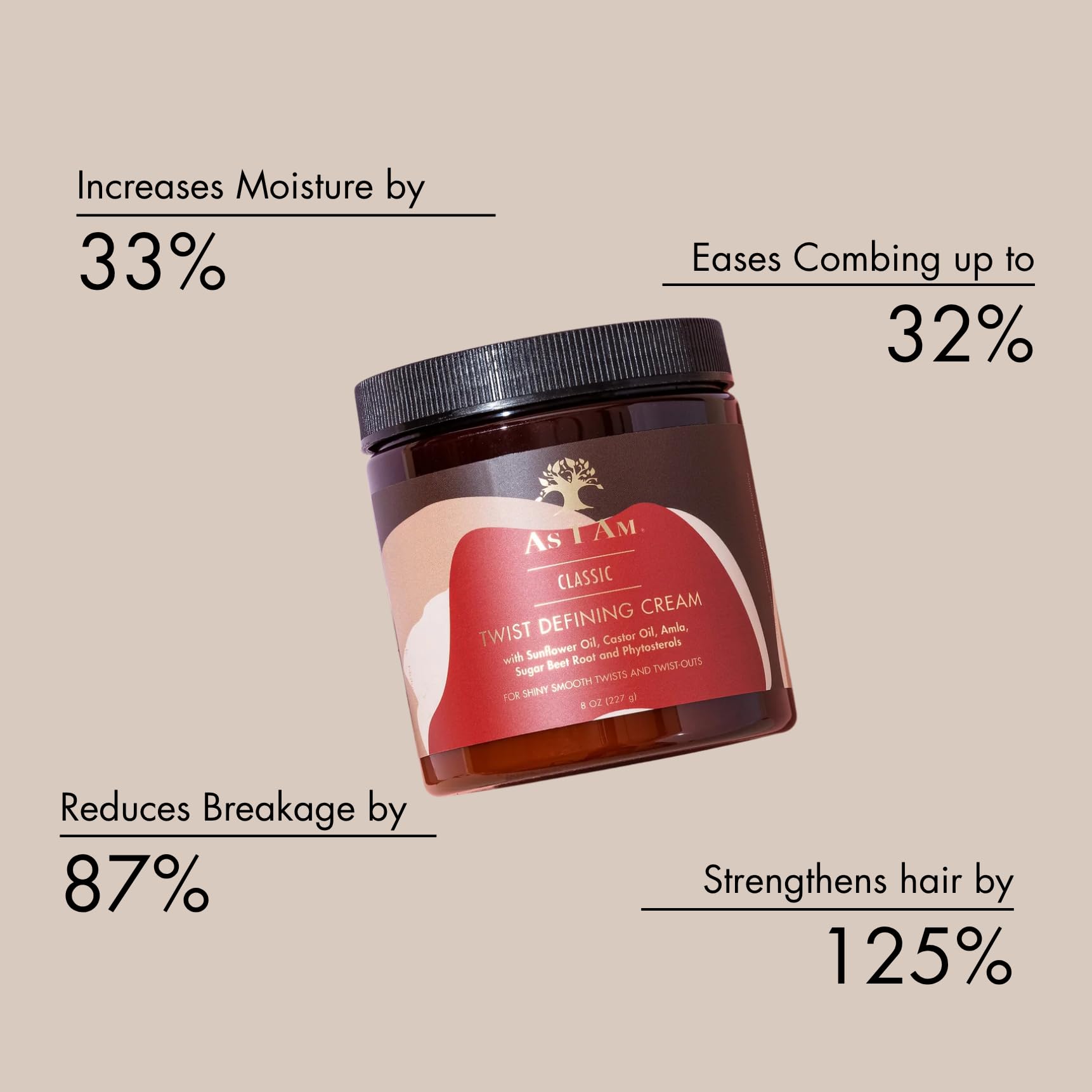 As I Am open jar showing creamy texture and moisturizing benefit