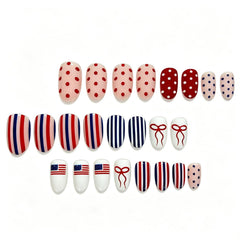 ASABITE nails worn at a party demonstrating instant patriotic manicure for events