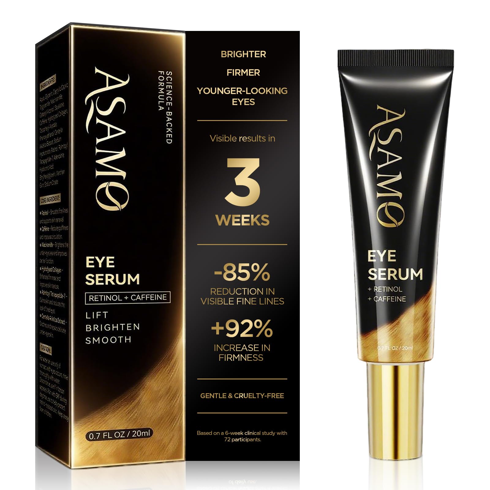 ASAMO front packaging showing the 20ml tube and benefits