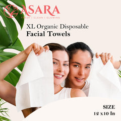 ASARA NEW YORK PROBIOTIC SKIN SCIENCE towel beside hand showing XL size coverage benefit