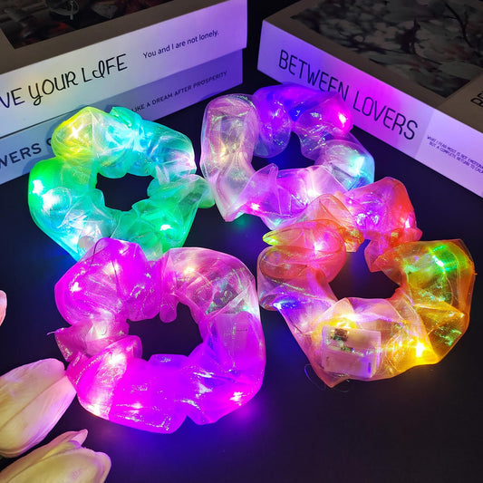 Asawira front packaging shows the four colourful LED scrunchies ready to gift