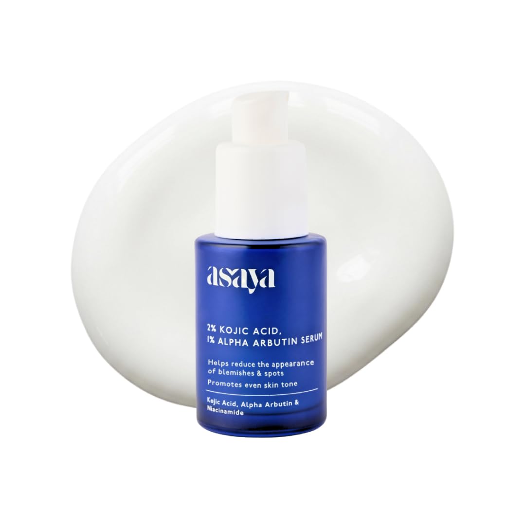 Asaya front packaging showing serum bottle and brightening benefit