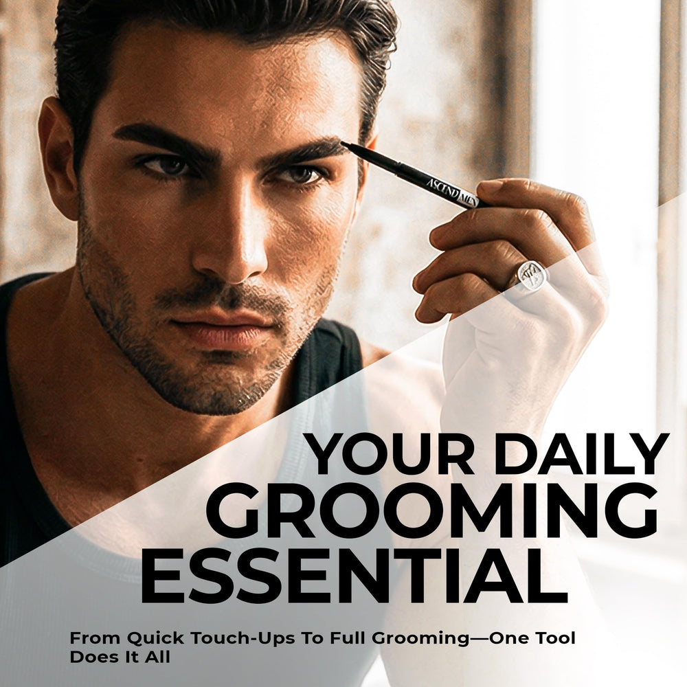 Ascend Men spoolie end demonstrated blending for a natural finish