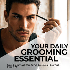 Ascend Men spoolie end demonstrated blending for a natural finish