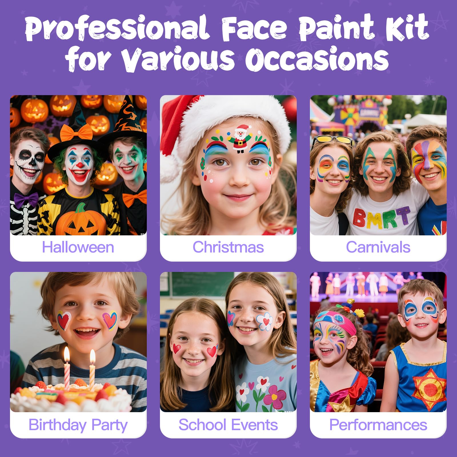 Costume party scene with Asddage makeup for bold, camera-ready designs
