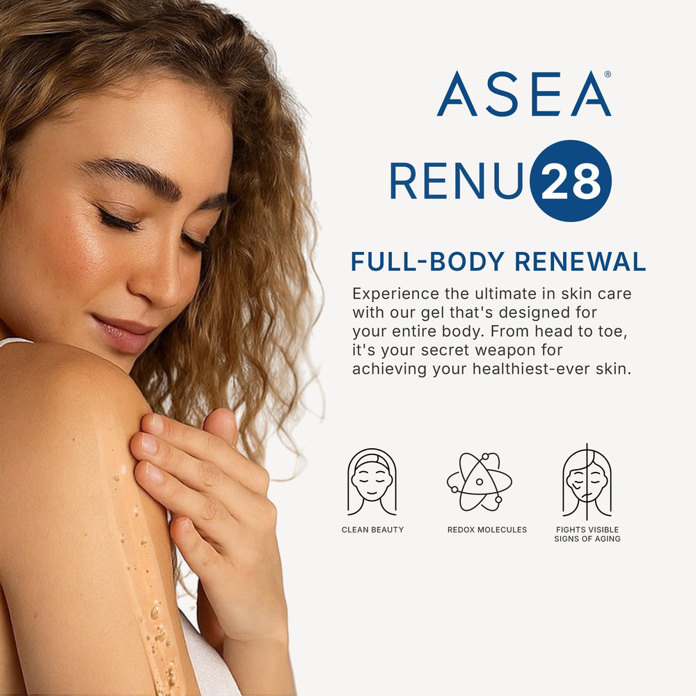 ASEA RENU28 being applied to face demonstrating smoother texture benefit