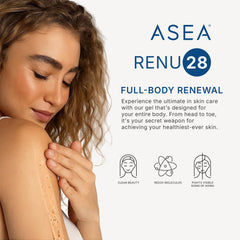 ASEA RENU28 being applied to face demonstrating smoother texture benefit
