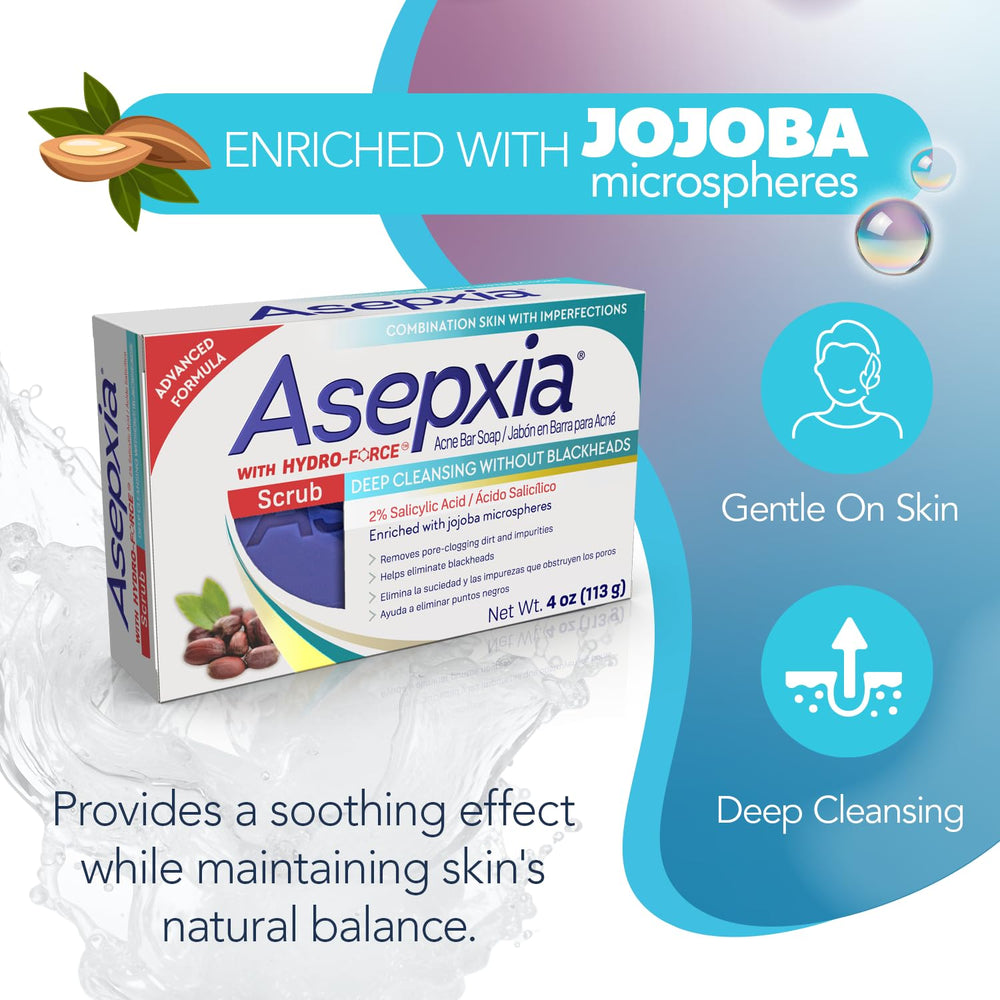 Asepxia bar soap placed on bathroom counter, convenient daily use shown