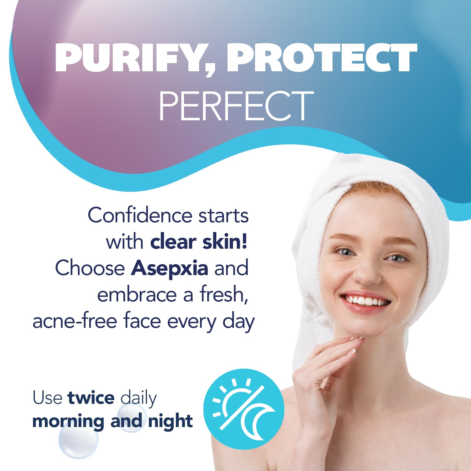 Asepxia label highlighting 2% salicylic acid for pore-clearing benefit