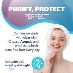 Asepxia label highlighting 2% salicylic acid for pore-clearing benefit
