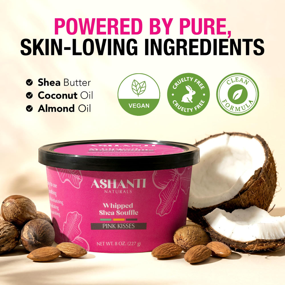 Ashanti Naturals open jar whipped texture highlighting creaminess and easy spread
