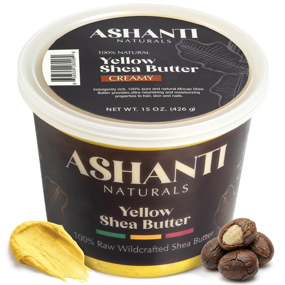 Ashanti Naturals jar front view showing label and natural packaging benefit of authenticity
