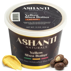 Ashanti Naturals jar front view showing label and natural packaging benefit of authenticity