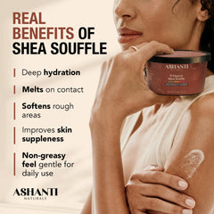 Application of Ashanti Naturals on arm showing immediate softening benefit
